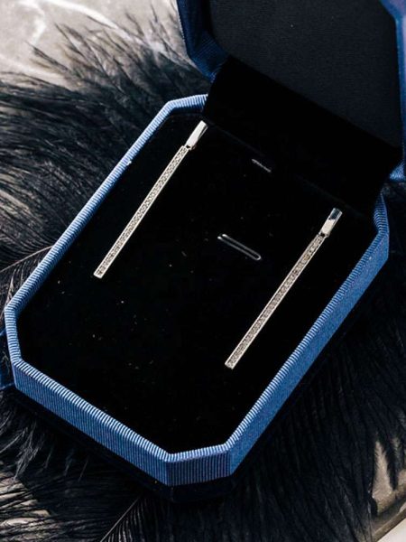 Σκουλαρίκια Ατσάλινα Μακριά Crystal