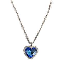 Μεταλλικό Κολιέ Με Πέτρα Blue Heart