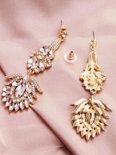 Νυφικά Σκουλαρίκια Κρεμαστά Impressive Gold Stones