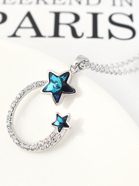 Μεταλλικό Κολιέ Με Αστέρια Blue Star