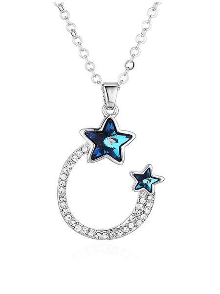 Μεταλλικό Κολιέ Με Αστέρια Blue Star